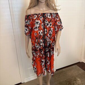 Fuzzi Red Black Beach Cover up size L